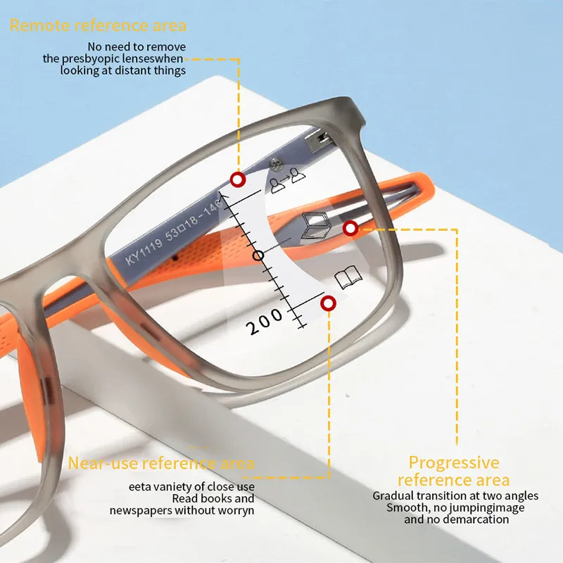 Anti-Blue Light Multifocal Reading Glasses