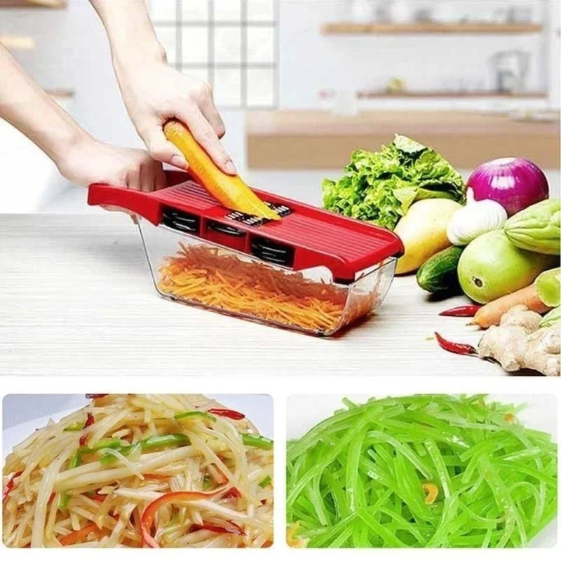 6 In 1 Vegetable Slicer & Cutter with Steel Blade  Slicer Potato Peeler Carrot Grater Dicer Kitchen Accessories convenient