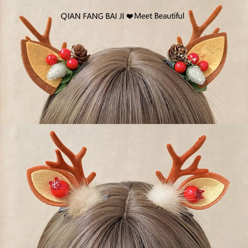 Christmas Elk Ear Hair Clip