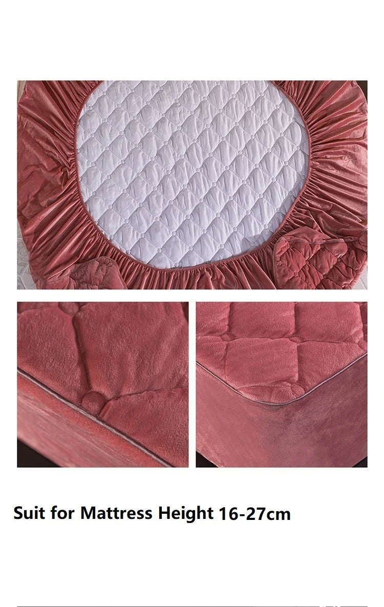 Plush Thicken Quilted Mattress Cover