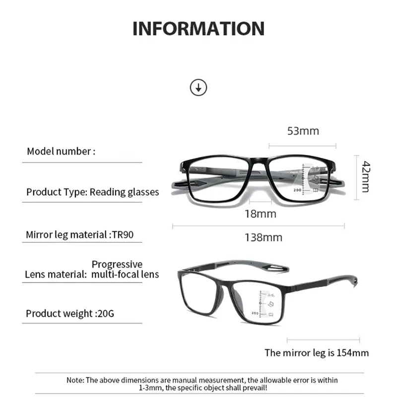 Anti-Blue Light Multifocal Reading Glasses